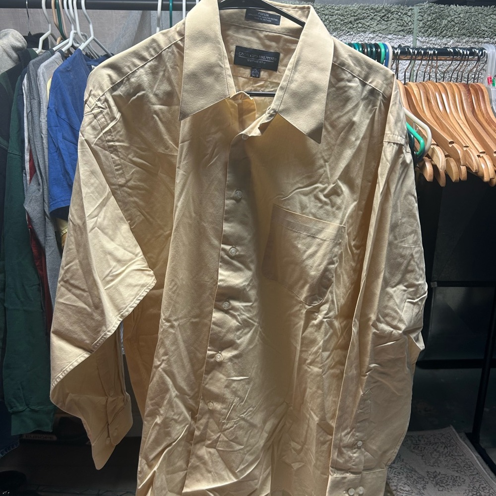 Giorgio Brutini Men's Tan Button Down Shirt